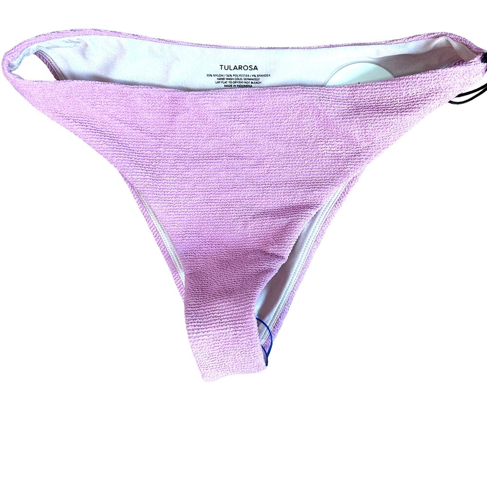 Tularosa Pastel Pink Bikini Bottom SMALL Smocked Cheeky Textured Revolve $78 NEW - Picture 6 of 7